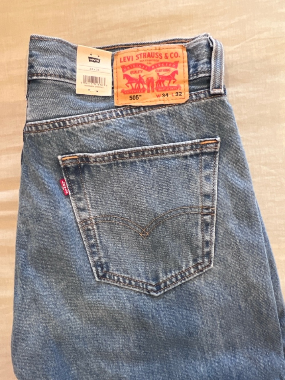 Levi's 505 Straight-Leg Men's Jeans in Light Blue Denim